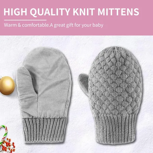 Vista 26 de Guantes de punto para bebés, niños y niñas, guantes de invierno para recién nacidos, guantes de 0 a 3 años