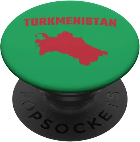 Vista 6 de Isolated red silhouette of a map of Turkmenistan PopSockets MagSafe PopGrip for iPhone