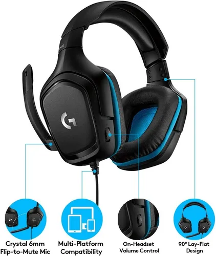 Vista 11 de Logitech G432 Auriculares con cable para juegos, color negro