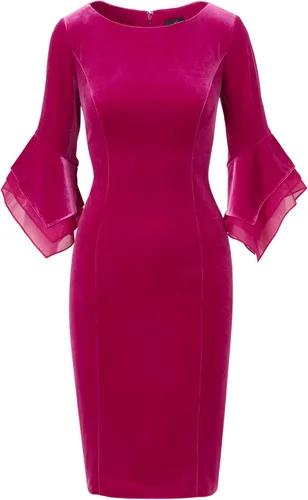 Vista 5 de Adrianna Papell Vestido corto de terciopelo con mangas acampanadas para mujer