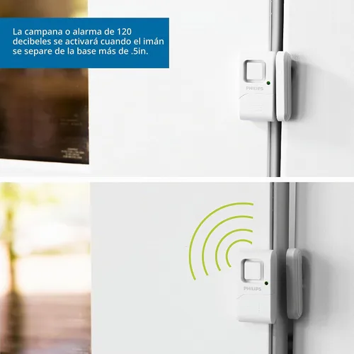 Vista 4 de Philips Alarma de seguridad personal para ventanas y puertas, paquete de 4