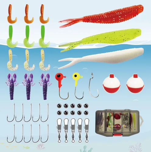 Vista 8 de Kids Rod Set, Kids Fishing Rod and Reel Combo and Fishing Net Tackle Box with Fishing Lure Hook and Bag for Girls Beginners, Kids, Youth Anglers