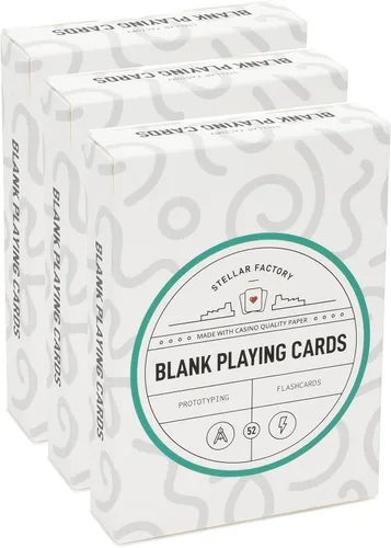 Vista 9 de Stellar Factory Cartas de juego en blanco premium (52 piezas) DIY, diseño de juegos, prototipos y tarjetas didácticas, 1 unidad