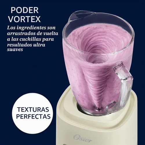 Vista 5 de Oster Vortex - Batidora de vidrio, cuchillas reversibles de acero, 800 Leche de avena blanca