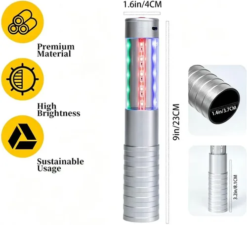 Vista 7 de Luces LED estroboscópicas para botella de servicio para niña, baton, reutilizable, recargable, servicio LED, champán, 2 piezas para bar, club