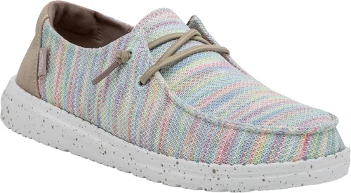 Vista 7 de Hey Dude Wendy Chambray - Zapatos para mujer, mocasines con cordones para mujer, cómodos y ligeros Aurora Blanco 2