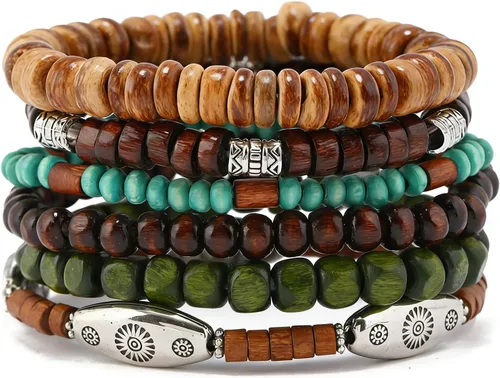 Vista 46 de Pulsera Gótica Ajustable de Cuero Trenzado Punk Multicapa de Estilo Grunge, Conjunto de Pulseras Emo con Brazalete de Metal, Envoltura