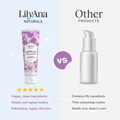 Vista 4 de LilyAna Naturals Exfoliante facial de carbón, exfoliante facial, exfoliante de microdermoabrasión, productos para el cuidado facial de la piel
