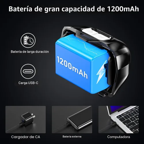 Vista 6 de Blukar - Linterna frontal LED recargable, 2000 L, súper brillante