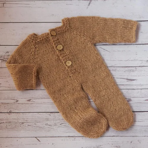 Vista 4 de Accesorios de fotografía para recién nacidos trajes para niños y niñas gorro de oso de angora y mameluco con pies conjunto de disfraz para sesión