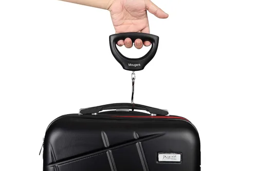 Vista 6 de Báscula portátil de equipaje de 110 libras y 110.2 lbs, básculas postales colgantes digitales, 2 pilas AAA (no incluidas)