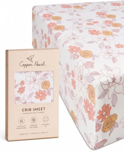 Vista 108 de Copper Pearl: Sábanas de punto prémium para cuna de bebé para niños y niñas, transpirables y suaves, sábanas ajustables para colchones estándar
