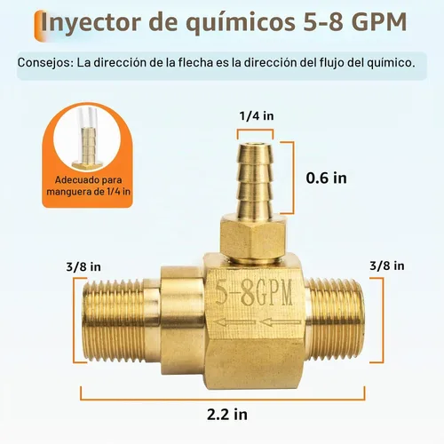 Vista 2 de 5-8 inyector químico fijo 100776 del GPM para la lavadora de presión