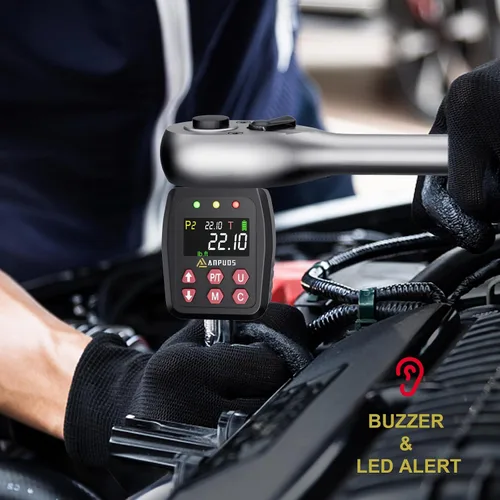 Vista 7 de ANPUDS Adaptador de par digital de 1/2 pulgada, 1.1-22.1 pies-lb/1.5-30 Nm, convertidor de llave dinamométrica digital con ±1% de precisión, valor