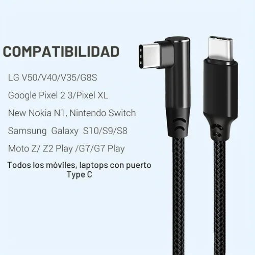 Vista 6 de USB C to USB C Cable 1FT, 3 Packs, Right Angle 90 Degree, Short Cord
