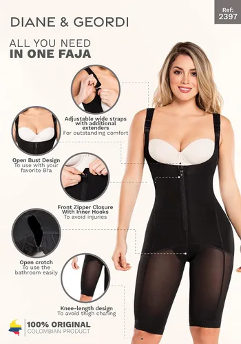 Vista 3 de DIANE & GEORDI 2396 Lipo Fajas Etapa 2 BBL Colombianas Posparto Control de Abdomen Modeladores de Cuerpo Prendas de Moldeo para Mujer Faja