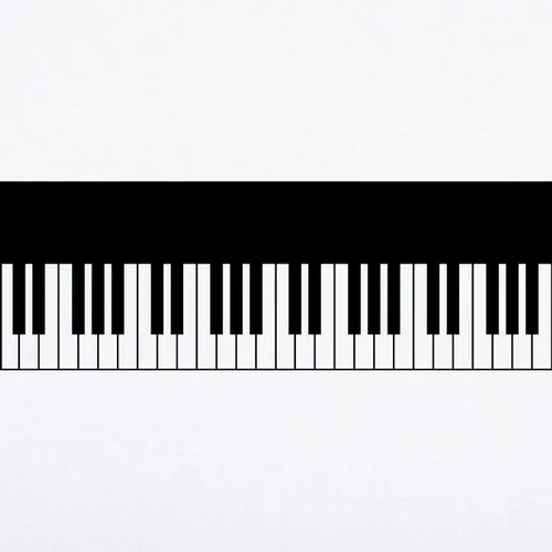 Vista 2 de CafePress Calcomanía de pared con llave de piano de 36 x 11 pulgadas, vinilo para pared, reutilizable