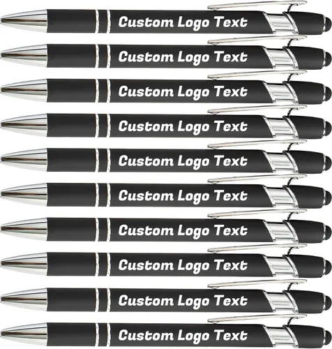 Vista 14 de Bolígrafos personalizados con nombre, texto, logotipo, bolígrafo personalizado para eventos de oficina de negocios con lápiz óptico para pantalla