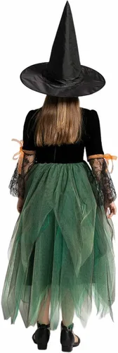 Vista 4 de Brcus Disfraz de bruja de Halloween para niñas, cuento de hadas, juego de rol, fiesta, disfraz de cosplay