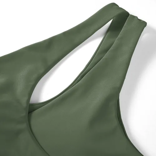 Vista 6 de OMKAGI Conjunto de bikini de cintura alta con corte de un hombro para mujer, traje de baño de 2 piezas