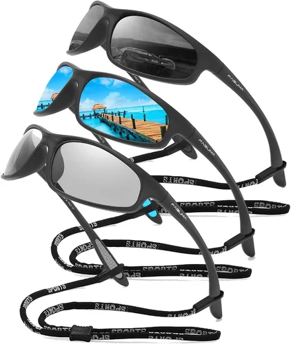 Vista 30 de Gafas de sol deportivas polarizadas para hombres, ciclismo, conducción, pesca, protección UV400