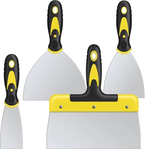 Vista 7 de DEKEones Raspadores de masilla, cuchillo de espiga, herramienta raspadora de metal para acabado de paneles de yeso, raspado de yeso, calcomanías