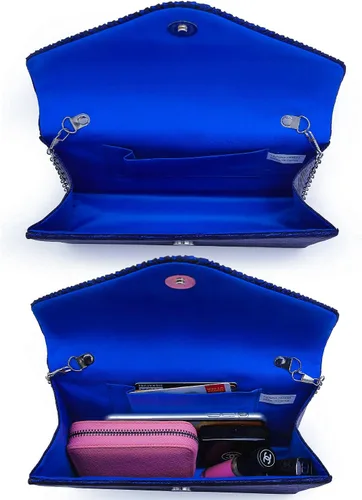 Vista 6 de Dasein Bolso de mano con satén satinado para mujer, tipo embrague, para noche, bandolera, bolsos, fiesta, graduación, boda, sobre