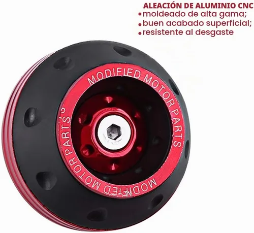 Vista 3 de Keenso - Protector de choque de rueda de aluminio CNC para la mayoría de motocicletas, motocicletas, ciclomotores, scooters (rojo)