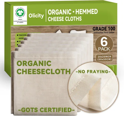 Vista 11 de Paños de queso orgánicos, certificado GOTS, paquete de 2, paño de queso