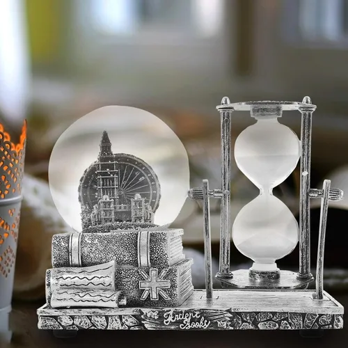 Vista 8 de Música Globo de Cristal Música Bola de Cristal Adorno de Arte Creativo Artesanía Decoración de Habitación Decoración de Mesa de Sala de Estar Reloj