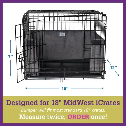 Vista 6 de Pet Dreams Parachoques para jaulas para perros, cómodo forro y protector de cola de perro para jaula interior, se adapta a jaulas iCrate de 18, 24