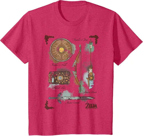 Vista 33 de Zelda Breath of The Wild Link Inventory - Camiseta gráfica Gris Oscuro