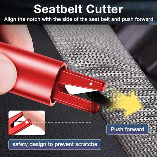 Vista 3 de MOTORBUDDY Rompedor de Ventanas Cortador de Cinturón de Seguridad, Herramienta Rompedor de Ventanas de Coche, Rompedor de Vidrio de Emergencia