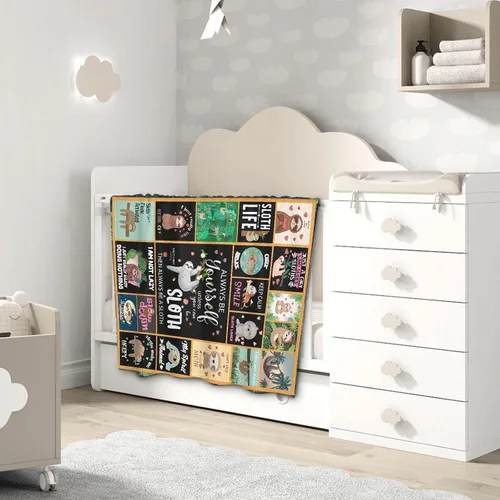 Vista 7 de Linda manta de perezoso, regalos lindos de perezosos para niñas, niños y mujeres, decoración de animales de peluche de perezoso, manta ligera