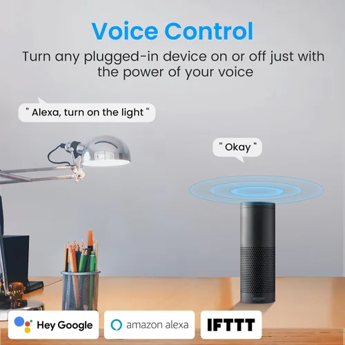 Vista 3 de GHome Smart Mini enchufe Wi-Fi, toma Wi-Fi inteligente para el hogar compatible con Alexa, Google Home e IFTTT, no requiere concentrador