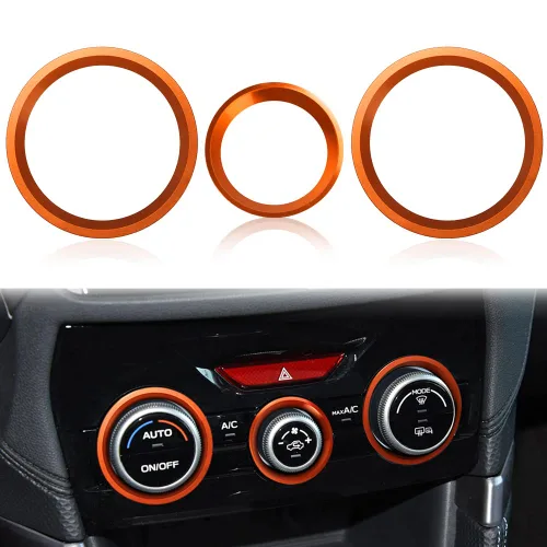 Vista 8 de Auovo Cubiertas de Anillo Exterior para Perilla de Control del Clima AC Accesorios para Subaru Crosstrek 2018-2022 2023 / Impreza 2017-2023