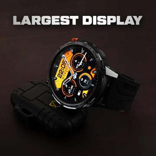 Vista 7 de ALPHAGEAR Alpha Smartwatch para iPhone y Android, responder/hacer llamadas, seguimiento de bienestar 24/7, pantalla AMOLED de 1.75 pulgadas, batería