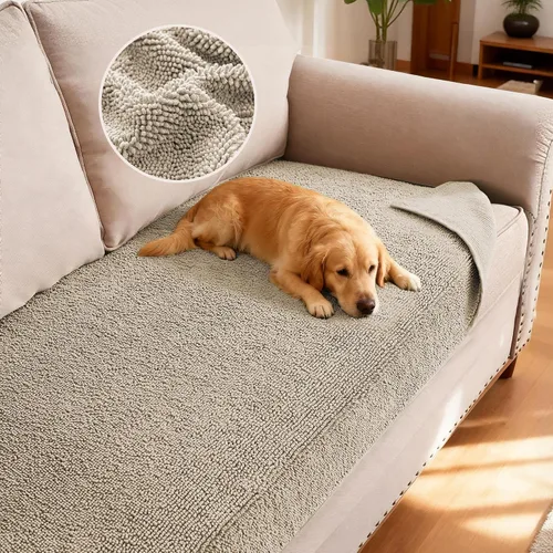 Vista 35 de H.VERSAILTEX Funda Antideslizante para Sofá de Mascotas Protector de Cama de Perro de Chenilla Funda de Sofá Gruesa y Suave Apta para Mascotas