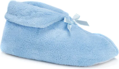 Vista 5 de MUK LUKS Botas de microchenilla con lazo de satén para mujer Negro