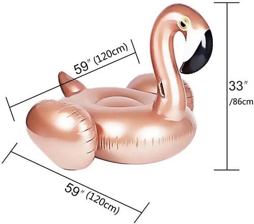Vista 2 de Flotador inflable gigante de flamenco, flotador inflable gigante para piscina, balsa de piscina, paseo en tumbona de piscina, juguete de agua