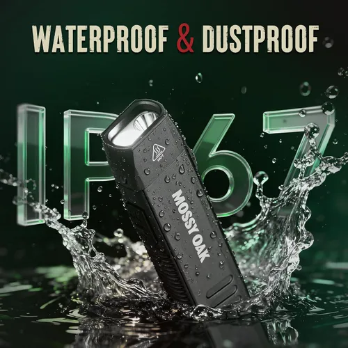 Vista 5 de Mossy Oak 1200LM linterna EDC recargable luz UV magnética Gris