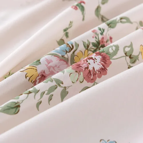 Vista 9 de FADFAY Juego de sábanas con diseño floral de rosas rosas dulces, tamaño King, romántico, de algodón súper suave con bolsillo profundo, 4 piezas