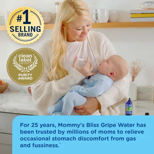 Vista 4 de Mommy's Bliss Agua Anisada Original, Alivio de Gases y Cólicos para Bebés, Suave y Seguro, Mayores de 2 Semanas, 4 fl oz (Paquete de 1)