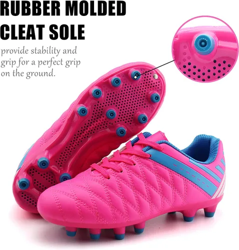 Vista 5 de brooman Zapatos deportivos de fútbol para niños y niñas, zapatos de fútbol para exteriores