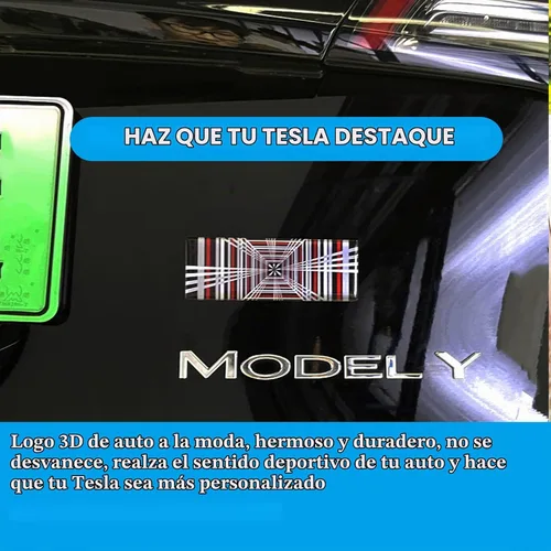 Vista 4 de YHCDSEA - Emblema de doble motor para decoración a cuadros Compatible con accesorios Tesla Model 3 Y X S (A-Plaid)