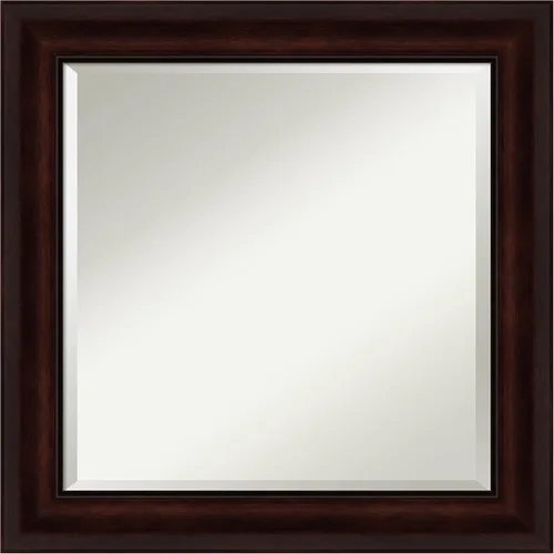 Vista 73 de Amanti Art Espejo de baño marrón para sobre lavabo, espejo rectangular de 24x20 Caleb Brown para tocador, marco rústico pequeño de estilo campestre