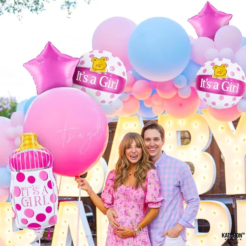 Vista 3 de KatchOn, It's A Baby Girl - Juego de globos (5 unidades)