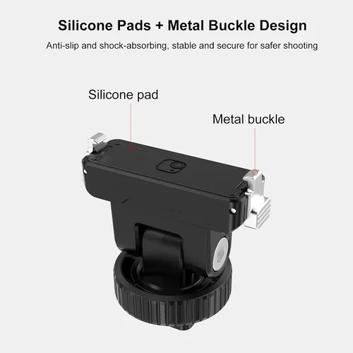 Vista 12 de PULUZ Soporte de montaje rápido para DJI Osmo Action 5 Pro/4/3, zapata fría con agujero de tornillo de 1/4 pulgadas y ajuste de inclinación de 75°