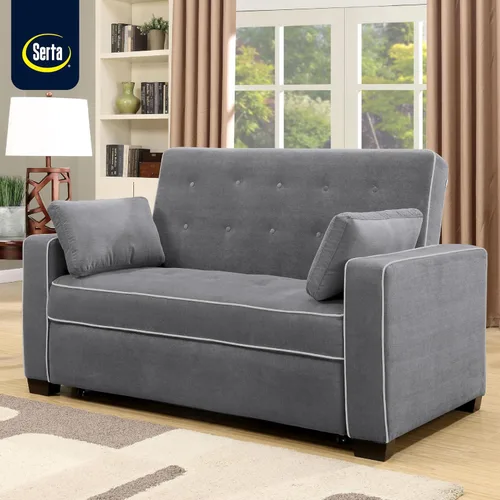Vista 8 de Serta Ainsley Sofá Cama Convertible de 66.5", Tamaño Full, Dreamcoil Comfort, Tela Tejida Suave, Carbón