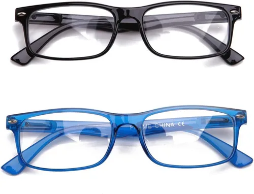 Vista 9 de Newbee Fashion Lentes transparentes Marco Rectángulo Marco Sin Prescripción Falso Gafas Paquete de 2 bambú negro y marrón